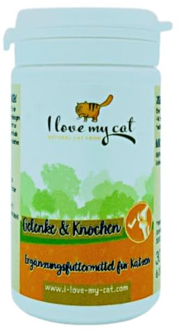 I Love My cat Gelenke & Knochen Kapseln Ergänzungsfuttermittel für Katzen mit Ovopet und Magnesiumstearat. Zur Unterstützung der natürlichen Gelenkfunktion - 30 Kapseln