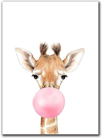 LCSLDW Leinwanddruck Animal Nursery Leinwand Malerei Druck Poster Wandkunst Bilder Baby Kinder Kinderzimmer Dekor Kinder Familie Freunde, Wie Gezeigt, 30X40Cm No Frame