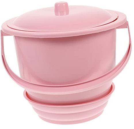 Yardwe 1PCS Kammer Topf Kunststoff Bettpfanne Urineimer Kammertöpfe Urinale mit Deckel Urintopf Spucknapf Töpfe für Kinder Erwachsene Männer Frauen Pink