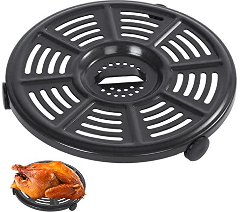 Air Fryer Grill Pan for Ninja 3.8L 4-in-1 AF100UK 5.2L 6-in-1 AF160UK Air Fryer, 8.2'' Round Food Grade Air Fryer Grill Pan Crisper Plate Replacement Parts Tray Rack, Dishwasher Safe