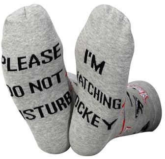 ZJXHPO Ice Hockey Crew Socks - Novelty Socks for Hockey Lovers (Disture Hockey)