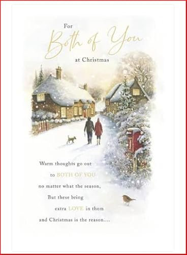 Traditionelle Weihnachtskarte mit englischer Aufschrift For Both of You