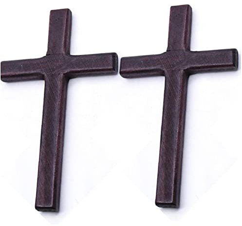 Danlai 2 Piezas Cross De Madera Vintage Religial Artesanal 4.7 Pulgadas Crospifijo De Pared Pequeña Colgante Cross para Decoración De Pared del Hogar