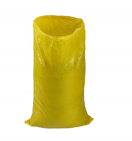 PP 50 Stück Gewebesäcke 65x105cm 50KG Blau Gelb Grün Laubsack Getreidesäcke Sandsäcke (Gelb) Getreidesack Transportsack Lagersack Bauschuttsäcke Müllsack
