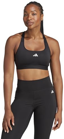 adidas Women's Powerreact Training Medium-Support Bra Sport-BH, Black, M A-B