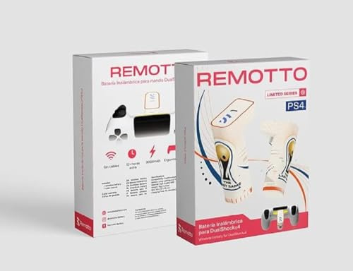 Remotto Battery EDIZIONE Speciale WORLDCUP - Caricatore per controller wireless per PS4 - +12 ore di autonomia - Batteria portatile facile da trasportare - Senza cavi, Gioca durante la ricarica -