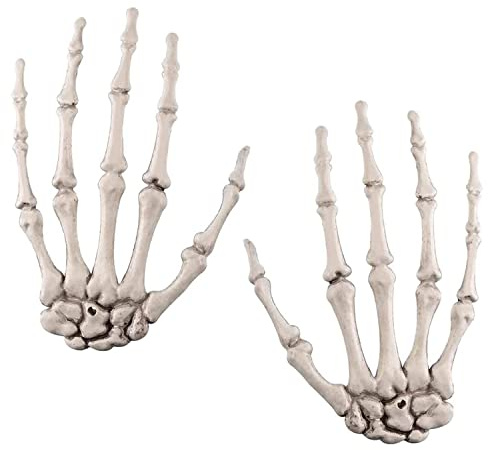 VICDUEKG Halloween Skelett Hände Dekoration Realistische Kunststoff Skeletthände Skelett deko für Halloween Garten Requisiten Dekorationen