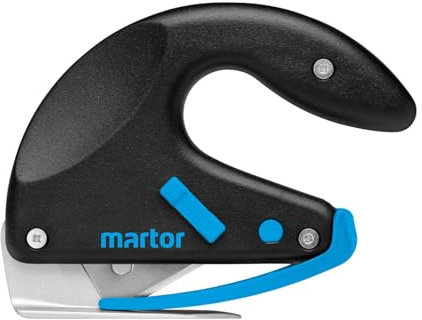 MARTOR SECUMAX OPTICUT, coltello di sicurezza con lama industriale, taglierino per schiuma e pellicole, con piede scorrevole teflonato, profondità di taglio max. 8 mm