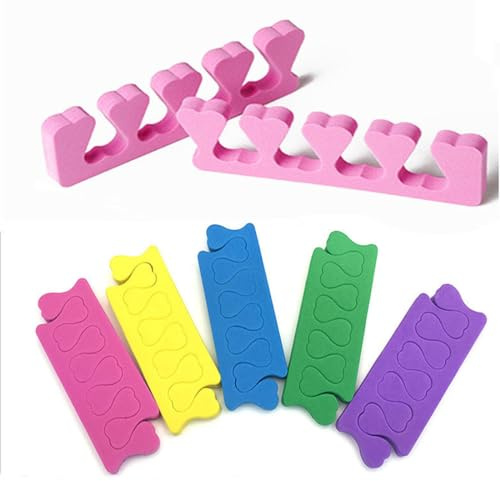5 Stück Pfirsichherz-Zehenteiler Fingertrenner,Abstandhalter Pediküre Maniküre Werkzeug,Weichen Schaum Schwamm Zehenspreitzer Finger Teiler,Nagel-und Zehennageltrenner,Geeignet für Nagelkunst
