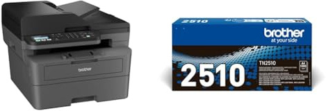 Brother Bundle MFC-L2835DW Imprimante Multifonction 4 en 1 (Impression/Scan/Copie/Fax) Laser Noir et Blanc, WiFi et Ethernet + Toner Original TN-2510 Noir supplémentaire (Capacité de 1 200 Pages)