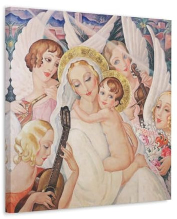 MZeer Gerda Wegener Malerwerke, Madonna mit Kind, Poster, Leinwand, Wandkunstdrucke, Geschenke, Foto, Bild, Gemälde, Raumdekoration, Heimdekoration, 50 x 50 cm