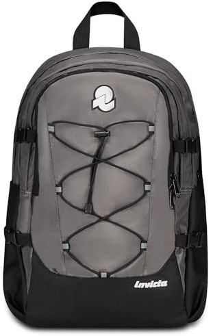 Invicta Zaino ACT PLUS, Grigio, Doppio Scomparto, Tasca porta pc, Per ragazzi e ragazze, Adulti, Scuola e tempo libero