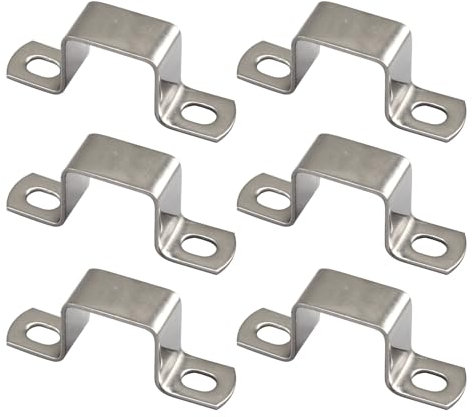 (6 Stück) Quadratische Rohrschelle aus 304 Edelstahl, U-förmig, 30x30mm