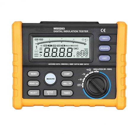 ZEEGII isolationswiderstandsmessgerät MS5203 Analog Digital 0,1~1000 V Isolationswiderstandstester Messgerät 0,01~10 G Ohm Tester