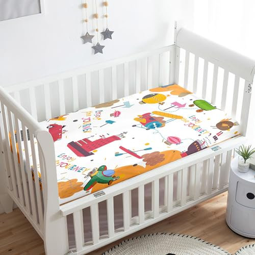 Treer Lenzuola con Angoli per Lettino, Veicoli 3D Neonato Coprimaterasso Letto Singolo Bebè Bambino Morbide e Traspiranti, per Materassi Standard per Culle e Bambini (Carriola,160x80x20cm)