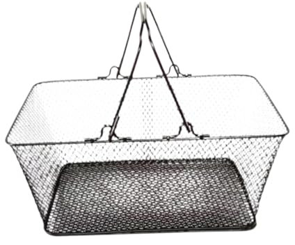 MagiDeal Panier Rectangulaire en Métal Noir avec Poignées en Treillis Métallique, Grande Capacité, Polyvalent, Résistant à la Rouille, Adapté aux Supermarchés, Bars et Décoration Intérieure