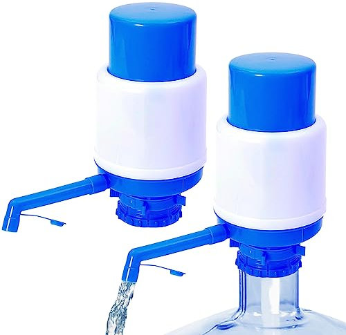 Water Pump for 5 Gallon Water Jug 2 Pack,Water Jug Pump Dispenser Bottle Pump Drinking Water Pump with an Extra Short Tube and Cap Fits Most 2-6 Gallon Water Coolers