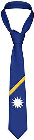 Krawattenschal Nauru-Flaggenemblem, Herren Hochzeit Krawatten Mikrofaser Herren Satin Krawatte Graziös Herren Seidenkrawatte Für Herren Büro Festliche