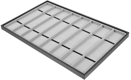 TINEASUR Bandeja De Reloj 8 Ranuras, Organizador De Exhibición De Relojes y Joyas, Piel Sintética Negra Interior De Terciopelo Gris, Para Uso Personal y Hogar, Multifuncional Para Pulseras y Collares