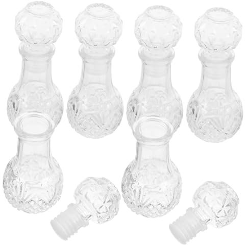 Gatuida Lot De 6 Bouteilles D'Essai Décoratives Aérateur De Vin Carafe À Vin Avec Bouchon Carafe À Vin Rouge Carafe À Whisky En Cristal Récipient À Whisky En Verre Transparent