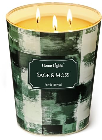 Home Lights Duftkerzen im glas groß 960g Soja Kerzen 3-Wick, Rauchfrei, 130h vollverbrannte Duftkerze Kokosinsel