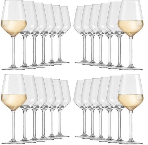 Murago - 24er Set Weißweingläser Elegance ca. 380 ml - Weißweingläser elegante Weingläser Weinglas für 380ml Weißwein 24 Stück Gläser bauchig Weißweinglas spülmaschinenfest groß Weissweingläser