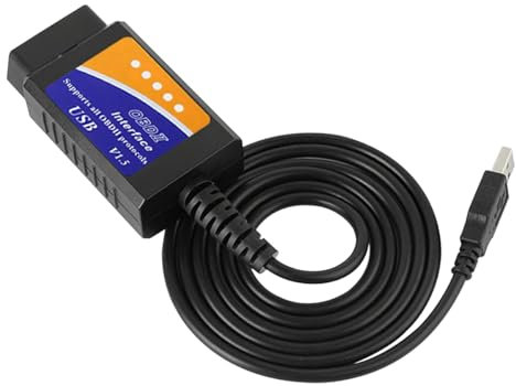 CGEAMDY OBD2 Auto Diagnostica, ELM327 Computer per Diagnosi OBD, Scanner Reset Errori Veicoli, USB per Auto V1.5 OBD2 Interfaccia, Strumento Diagnostico OBDII Dispositivi iOS Android Windows
