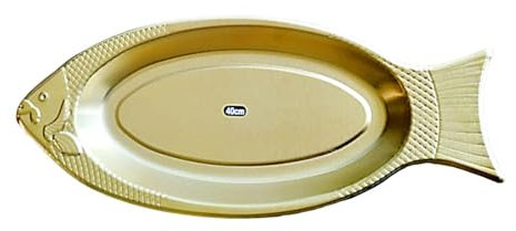 Piatto da Portata in Acciaio Inossidabile a Forma di Pesce, Infrangibile, per Barbecue, Campeggio, Feste, Hotel