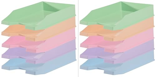 HAN 1027-X Briefablage Klassik, DIN A4/C4, stapelbar, stabil, modern (Pastell Sortiert, 10er Pack)