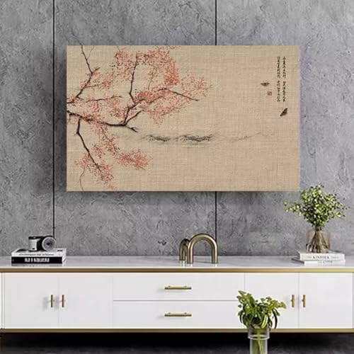 HSTANGKY Funda Antipolvo Para TV De 32 A 65 Pulgadas Para Interiores Protector De Pantalla Universal Estilo Chino Para Televisores LCD/LED Funda Para Televisor-flower3||40-43inch
