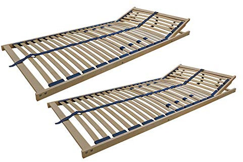 70.32-10 FV DP Federholzrahmen Lattenrost 100x200 cm Kopfteil verstellbar - Doppelpack