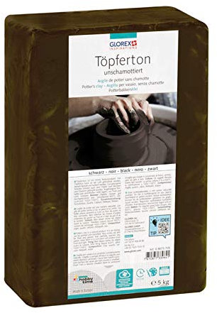 CREATIV DISCOUNT® NEU Glorex Töpferton unschamottiert 5kg schwarz