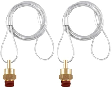 Uhidka Confezione da 2 Valvole Scarico Serbatoio 'Aria NPT 3/8 Pollici con da 60 Pollici, per Valvola di Scarico del Compressore 'Aria, per Semirimorchio per Autocarri