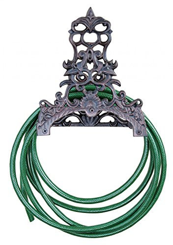 Esschert Design Gartenschlauchhalter Schlauchhalter Landhaus antik schwarz braun Guss Garten