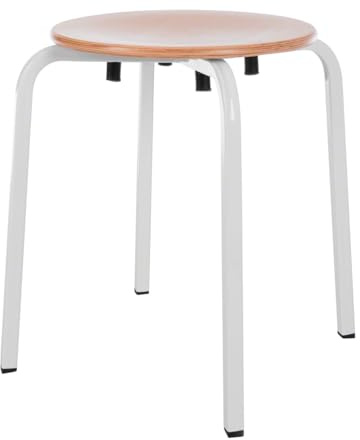 Sport-Tec Gymnastikhocker Exklusiv mit Holzsitzfläche, ø 35 cm, Sitzhöhe 45 cm, Gest. Weiss