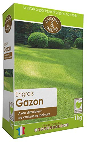 R’Garden | Engrais Organique Gazon Pelouse | Engrais Ecologique Biologique | Fertilisant Naturel | Nourrit en Profondeur | Facile d’Utilisation | 1KG