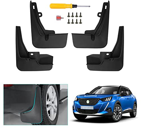 GAFAT Compatibile con Peugeot 2008 GT Line 2020-2025 2026 Parafanghi Anteriore e Posteriore, Accessori e-2008 Paraspruzzi Auto Non Necessita di Foratura, Plastica ABS (4 Pezzi)