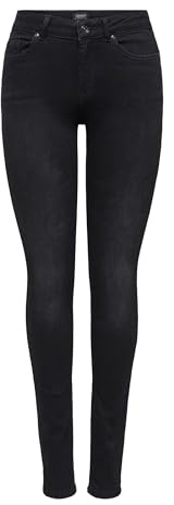 Only Women's ONLBLUSH Life MID SK DNM REA1099 NOOS Jeans, Black Denim, XL / 30