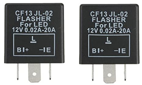 通用 Automatisch 3-Polig Flasher Blinkrelais Schwarz RELAY Relais B.L.E Type 12V 0,02-20A 3-Polig Flasher Blinkrelais für LED Indikator B.L.E Type