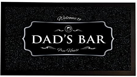 Tapis de bar pour la fête des pères avec étiquette de bière noire