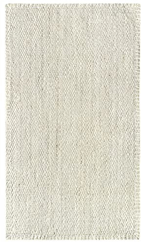 HAMID - Alfombra de Yute Granada 100% Fibra de Yute Natural Blanca, Alfombra Suave, Tejida a Mano, Alfombra de Salón, Comedor, Dormitorio, Pasillos, Entrada, Color Natural Blanca (150x80cm)