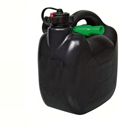 Benzinkanister 5L Schwarz Kunststoff Kanister, passend für Benzin/Diesel, mit Tankstutzen und Tragegriff