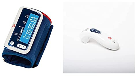 Pic Mobile Rapid Misuratore di Pressione - 10 ml & ThermoDiary Head – Termometro a Infrarossi Frontale a Distanza Connesso alla App