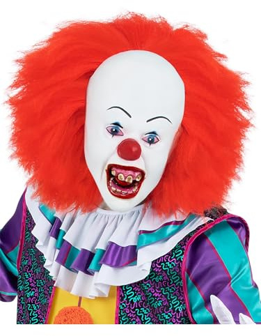 Smiffys IT the Movie, Pennywise-Maske, Ganzer Kopf, Latex Halloween