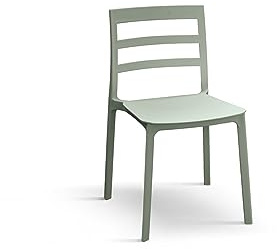 PAZZO DESIGN Sedia Luca, Set Da 4, Verde, Polipropilene, Cucina, Sala Da Pranzo, Giardino, Impilabili - id_1962