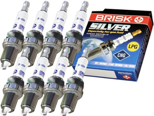 BRISK Silver DR15YS-9 1462 Zündkerzen Benzin LPG GPL CNG Autogas, 8 Stück