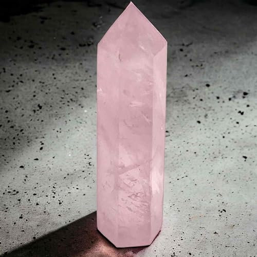arana's - Obelisco de cuarzo rosa - Cristales curativos en varitas torre 6 lados facetados terminacion punta - Meditacion terapia sanacion chakras - Piedras naturales (1, Barra cuarzo rosa)