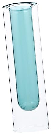 TOPBATHY Doppellagige Glasvase Transparent Hydroponisch Kreative Dekoration Testrohr Pflanzendeko Für Büro Und Zuhause Farbe Grün Kompakte Tischvase Zum Organisieren Und Verschenken