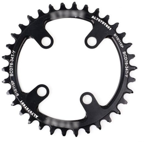 CYMKYQ Kettenblatt,Fahrrad Kettenblatt Bike-Kettenblatt 76 BCD 76mm Kreis für MTB Ersetzen Kettenring Schmale breite Zähne Klettern Fahrradkettenrad Ring(Color:32T Circle)