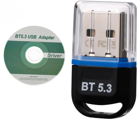 Ricevitore Wireless USB 5.3 in Abs, Adattatore Audio Wireless | Trasmettitore e Ricevitore Audio Wireless, Formato Ultra-compatto Portatile, Trasmissione Stabile e Uso Semplice
